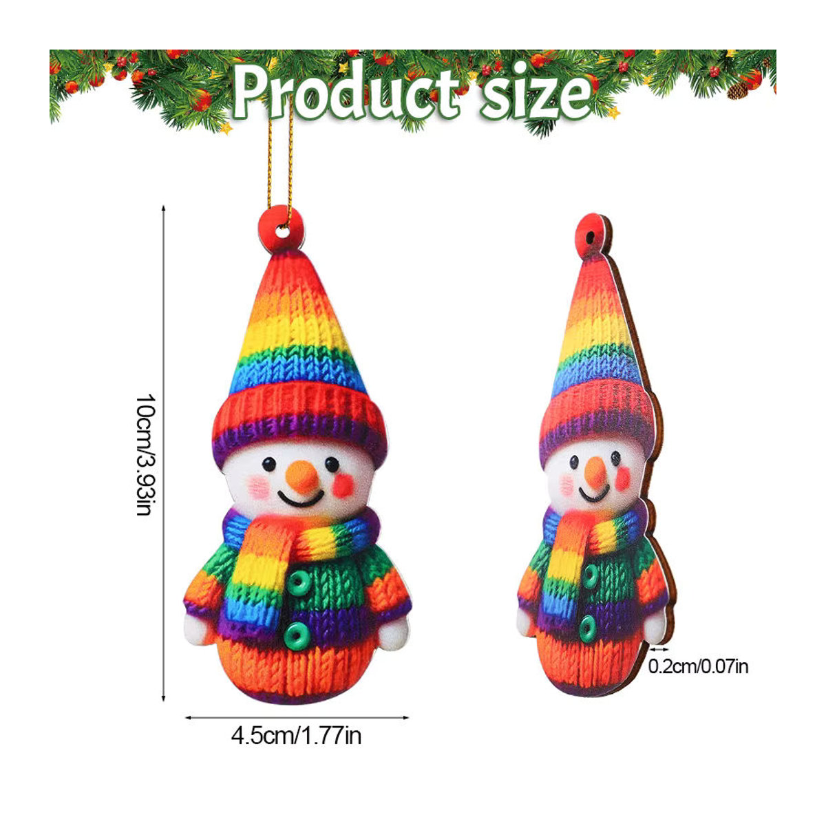 ZQNYCY 16er Set Schneemann Hängeornamente aus Kunststoff, mehrfarbige Cartoon Weihnachtsbaum Anhänger für Kinder und zur Dekoration von Haus und Kamin - Bild 6