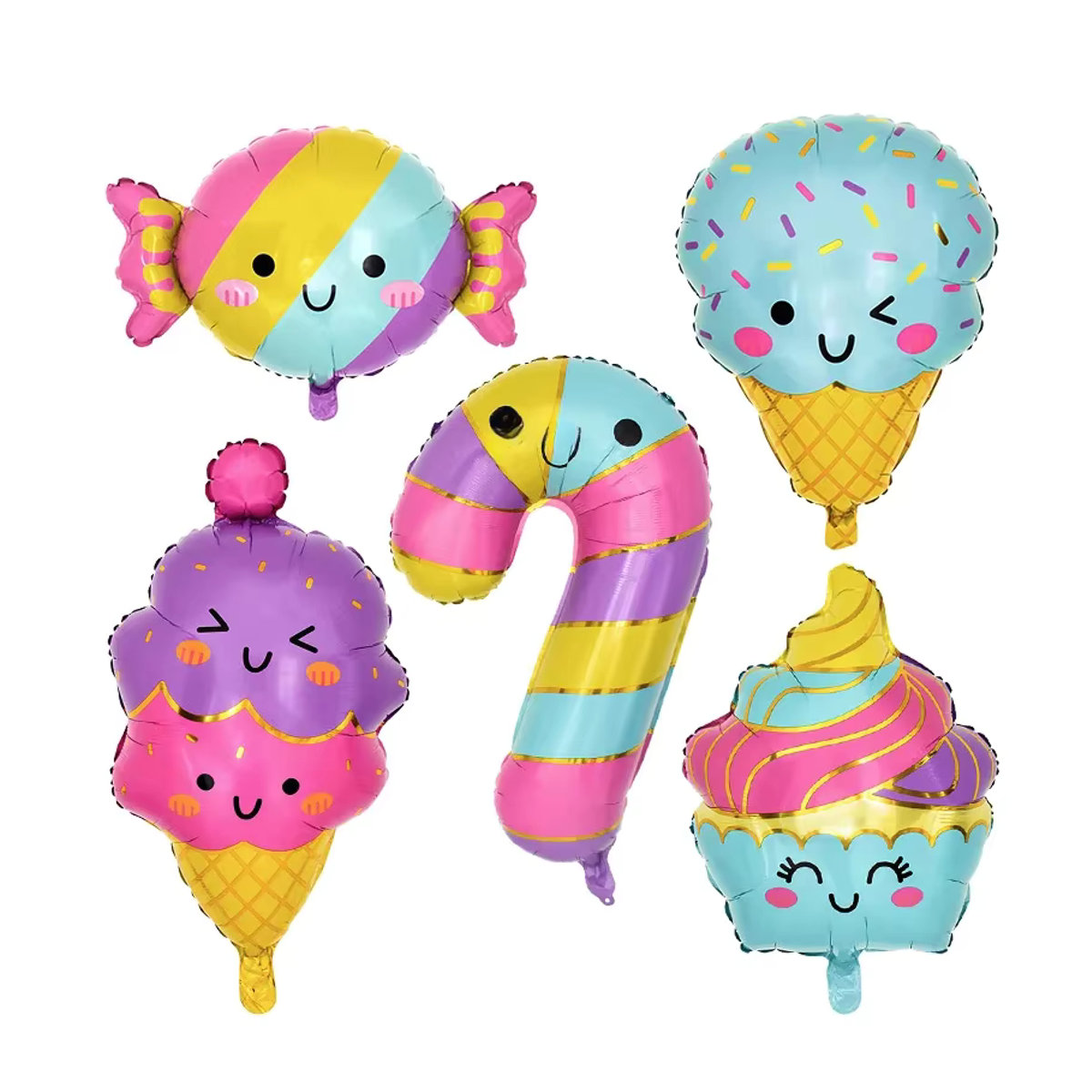 ZQNYCY Folienballons in Eis und Süßigkeiten Design für Kinder Geburtstagsdekorationen mehrfarbig - Bild 5