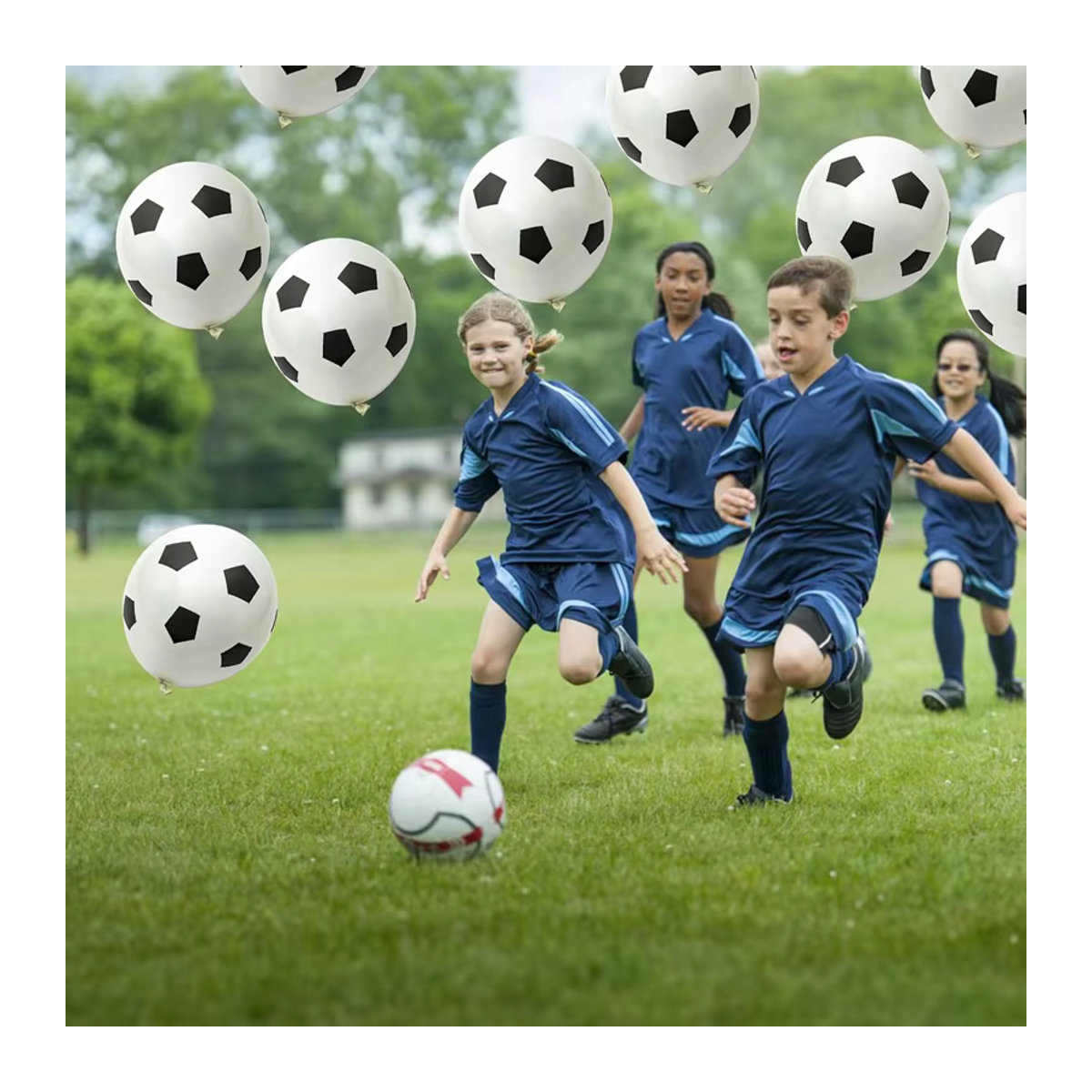 ZQNYCY Fußball Latex Ballons für Kinder Geburtstag Party Dekoration Weiß - Bild 2