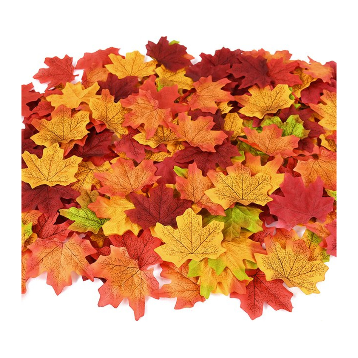 ZQNYCY Künstliche Ahornblätter aus Textil in Mehrfarbig für Herbst Dekoration, Thanksgiving, Halloween und Hochzeiten (100 Stück) - Bild 1
