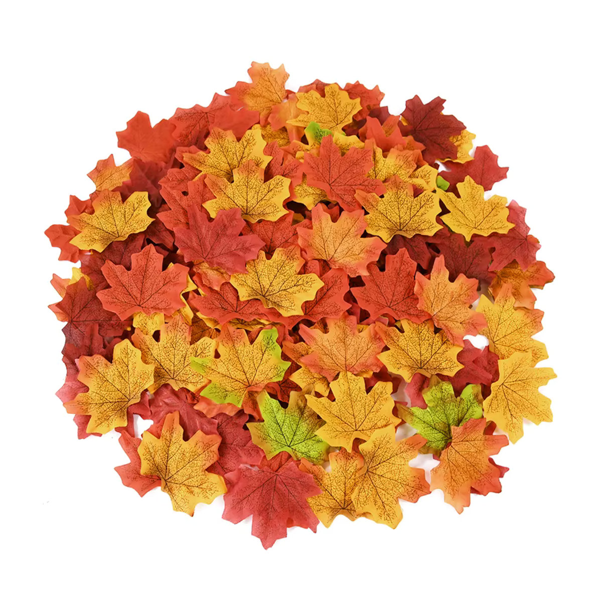 ZQNYCY Künstliche Ahornblätter aus Textil in Mehrfarbig für Herbst Dekoration, Thanksgiving, Halloween und Hochzeiten (100 Stück) - Bild 2