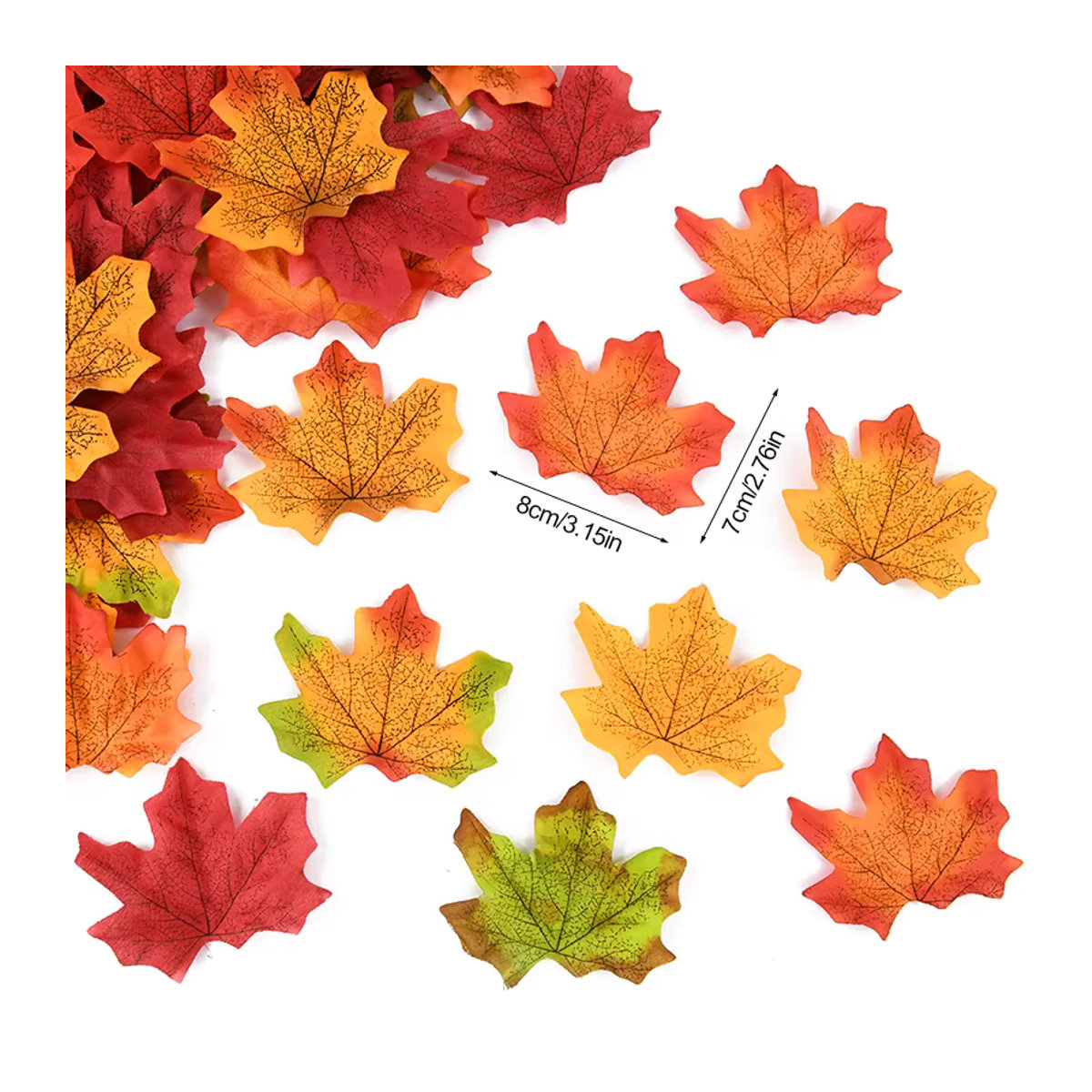 ZQNYCY Künstliche Ahornblätter aus Textil in Mehrfarbig für Herbst Dekoration, Thanksgiving, Halloween und Hochzeiten (100 Stück) - Bild 3
