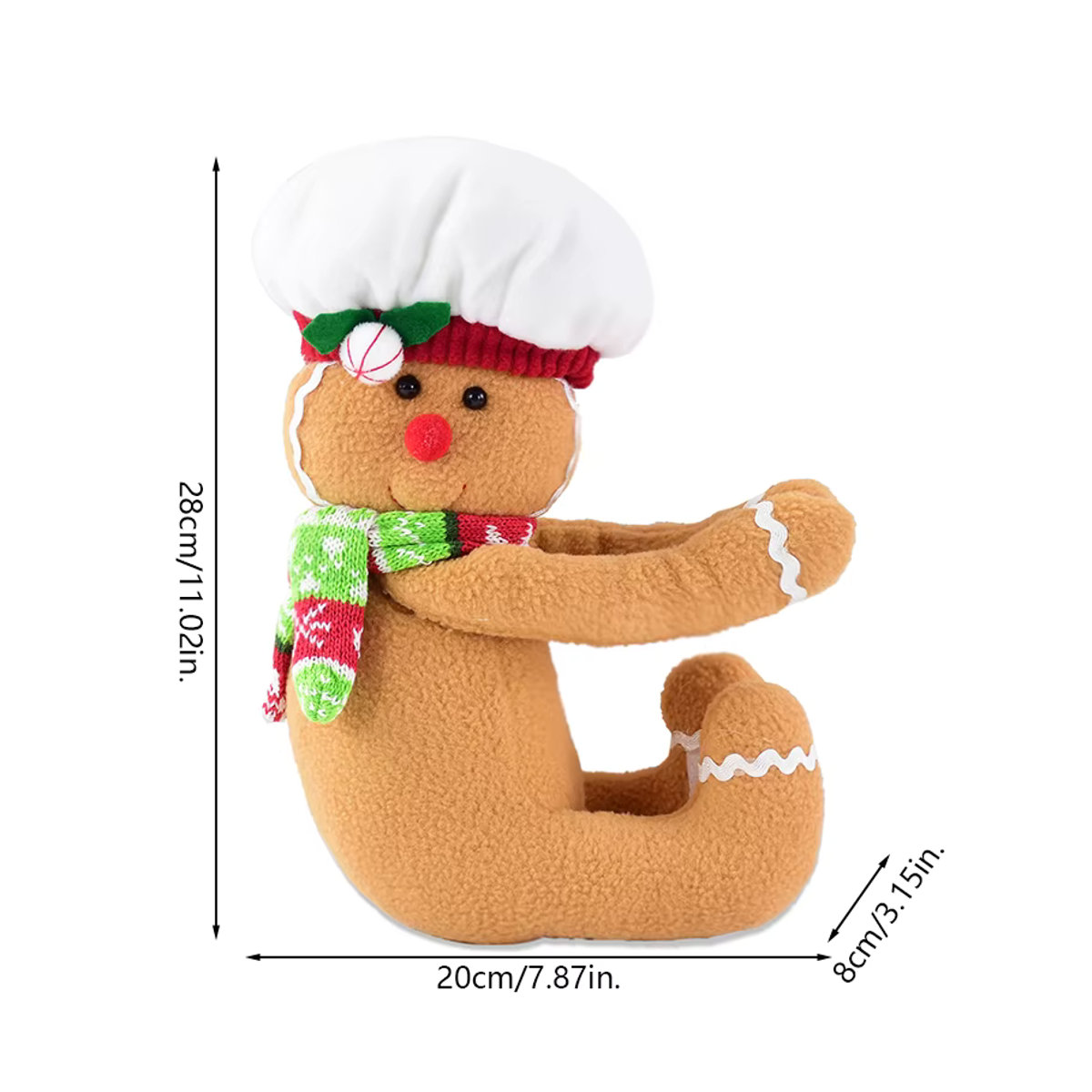 ZQNYCY Lebkuchenmann Weihnachtsbaumspitze aus Textil in Braun als hängende Figur zur Weihnachtsdekoration - Bild 5