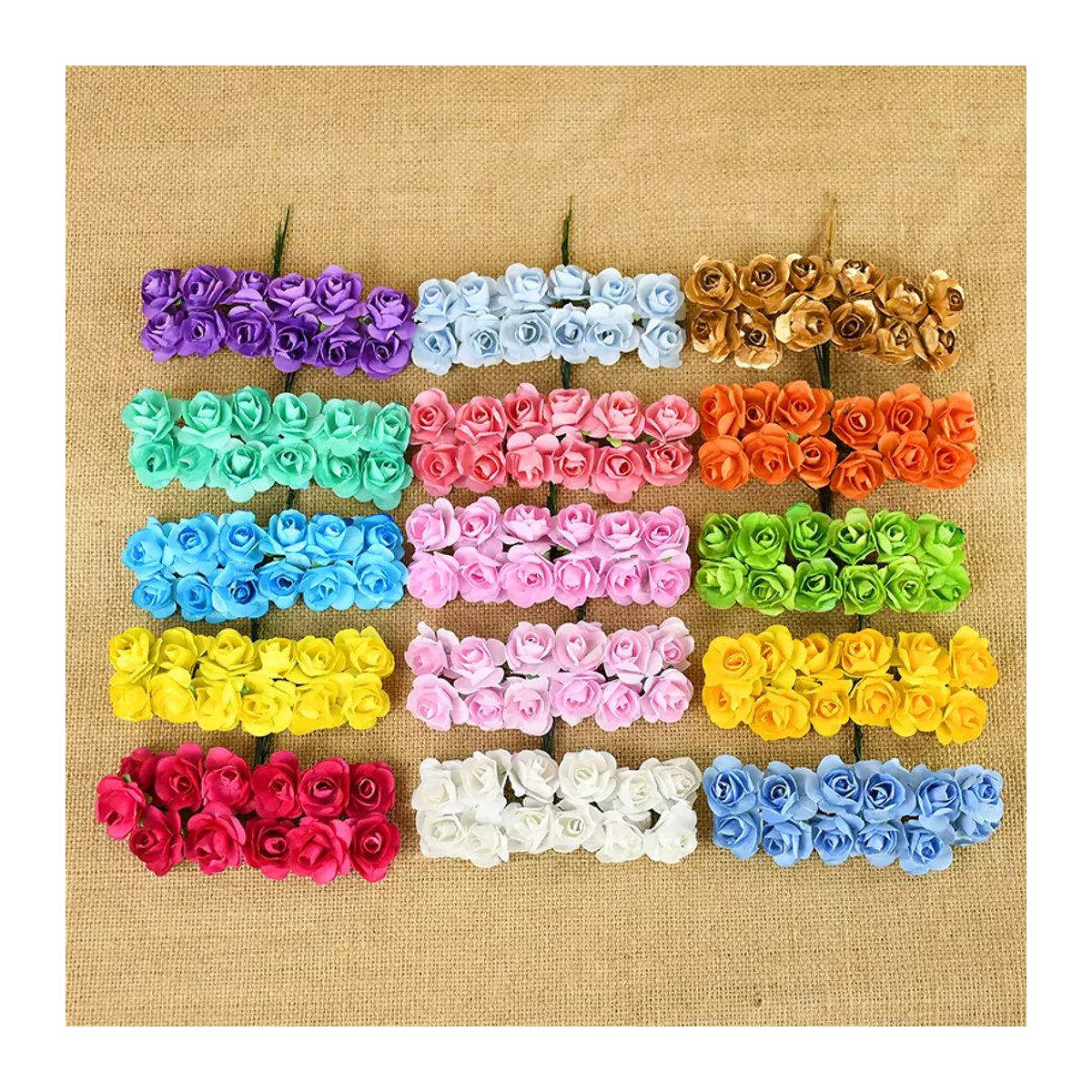 ZQNYCY Mini Papier Rosen Köpfe Mehrfarbig für Hochzeit und DIY Scrapbooking Durchmesser: 2 cm - Bild 2