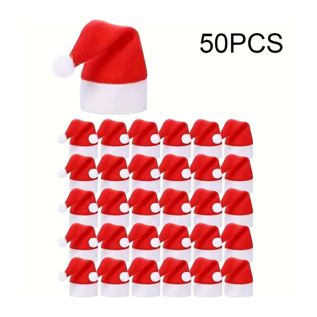 ZQNYCY Mini Weihnachtsmann-Hüte als Besteckhalter für Messer und Gabeln, rot, Textil-Tischdekoration für Weihnachten und Neujahr - Bild 2