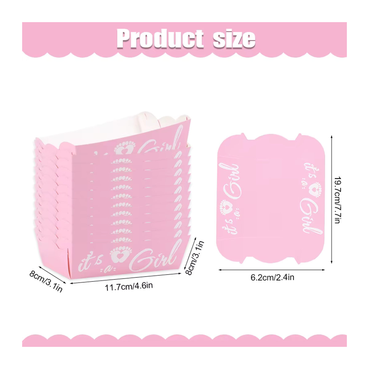 ZQNYCY Papier Snack Box Set für Babyparty zur Geschlechtsenthüllung in Blau, Rosa oder Mehrfarbig - Bild 3