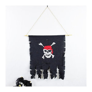 ZQNYCY Piraten Hängende Flagge Dekoration in Schwarz für Kindergeburtstag und Halloween
