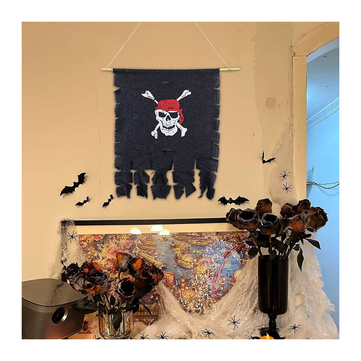 ZQNYCY Piraten Hängende Flagge Dekoration in Schwarz für Kindergeburtstag und Halloween - Bild 5