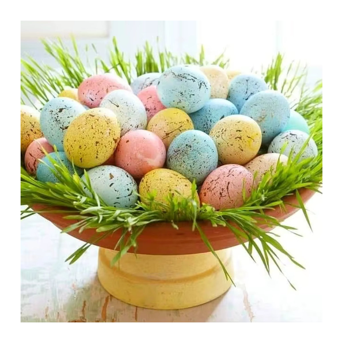 ZQNYCY Schaumstoff-Ostereier in Gelb und Mehrfarbig für DIY-Handwerk und Osterdekoration - Bild 2