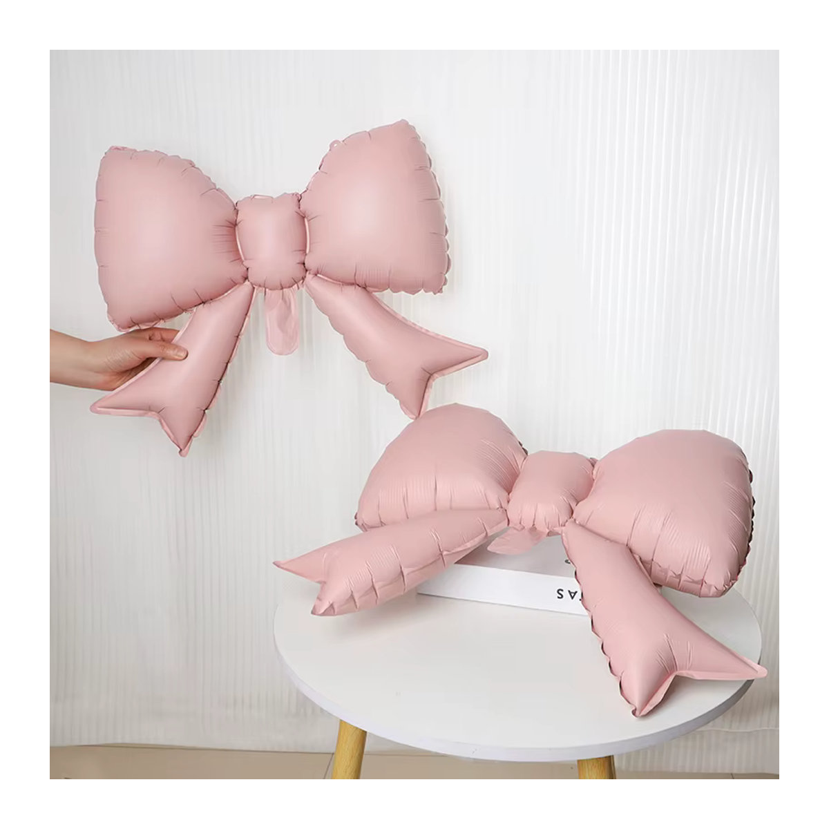 ZQNYCY Schleifenballons aus Aluminiumfolie in Rosa für Hochzeit, Geburtstag und Babyparty, 5 Stück - Bild 4