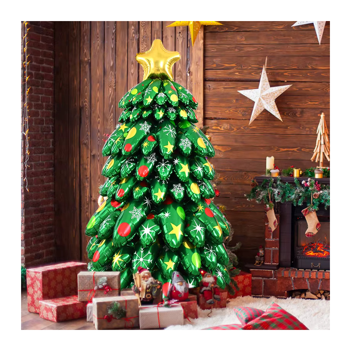ZQNYCY Set Weihnachtsbaum Luftballons aus Folie in Grün für deine DIY Weihnachtsdekoration - Bild 2