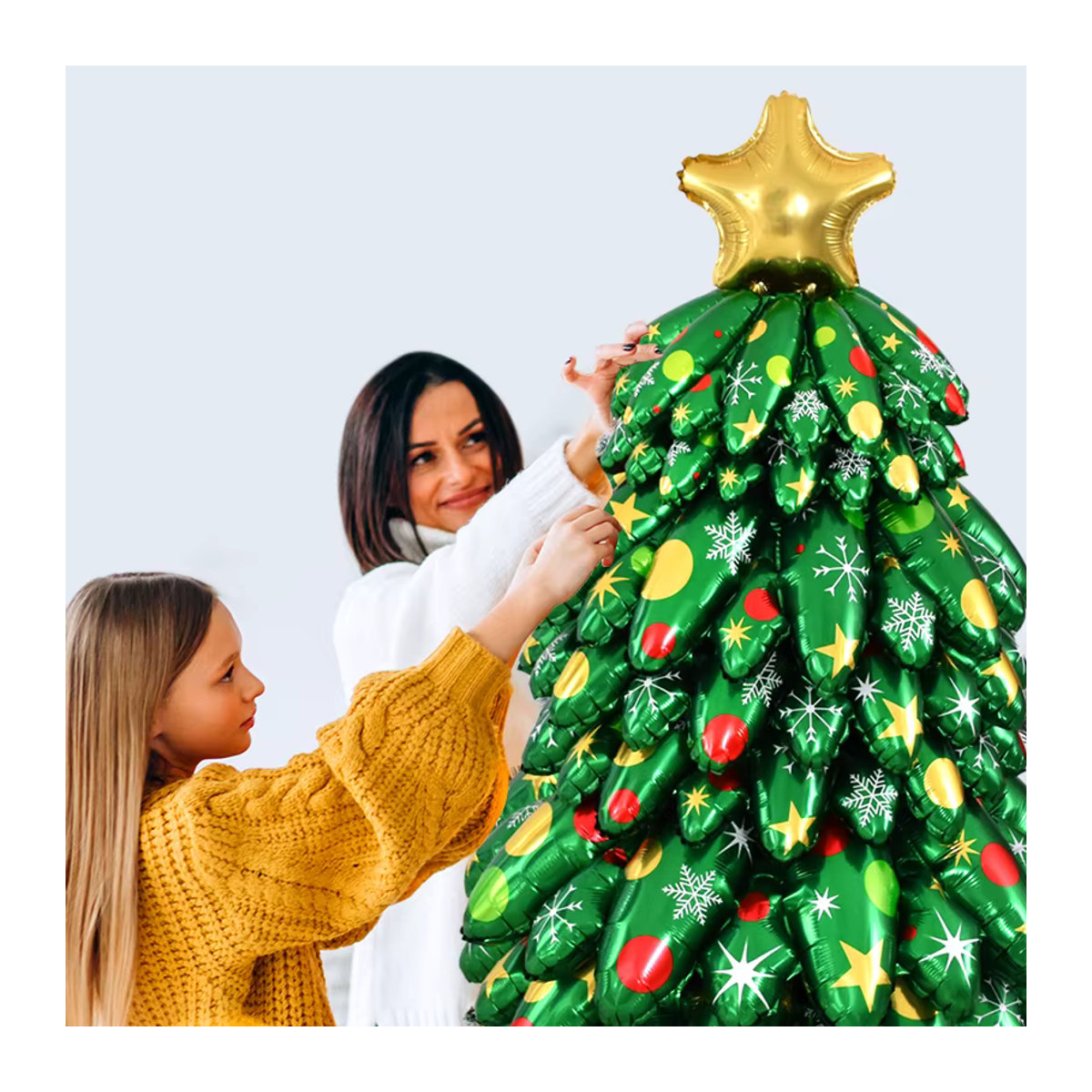 ZQNYCY Set Weihnachtsbaum Luftballons aus Folie in Grün für deine DIY Weihnachtsdekoration - Bild 4