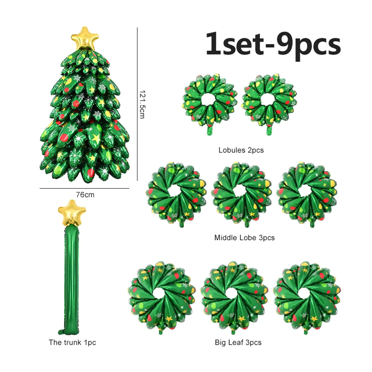 ZQNYCY Set Weihnachtsbaum Luftballons aus Folie in Grün für deine DIY Weihnachtsdekoration - Bild 6