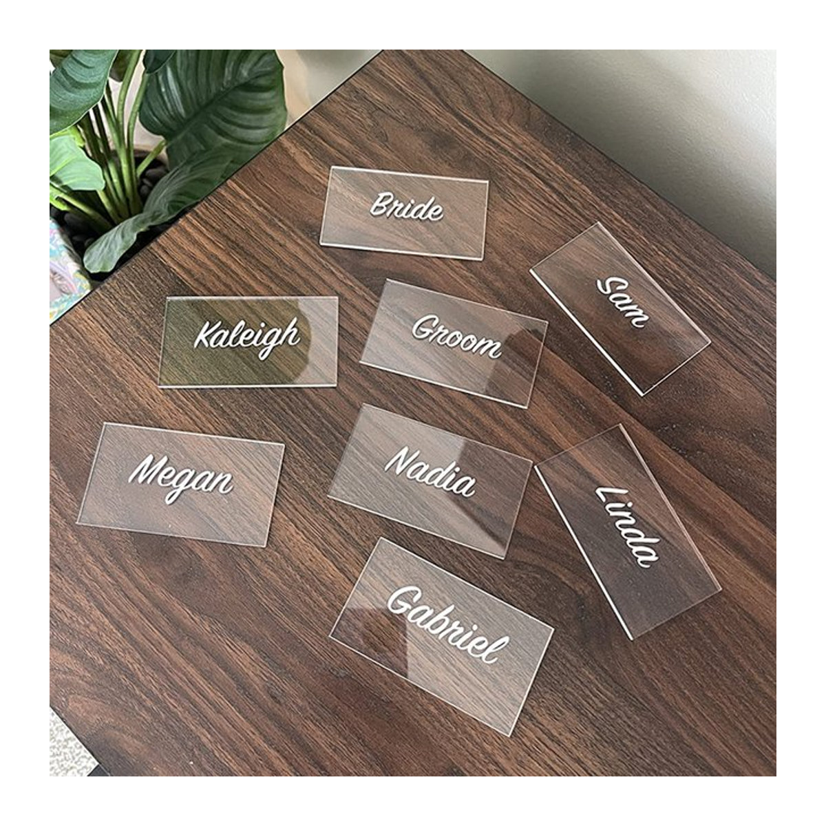 ZQNYCY Transparente Acryl Tischkarten Rechteckig für Hochzeit und Geburtstag zur DIY Dekoration - Bild 1