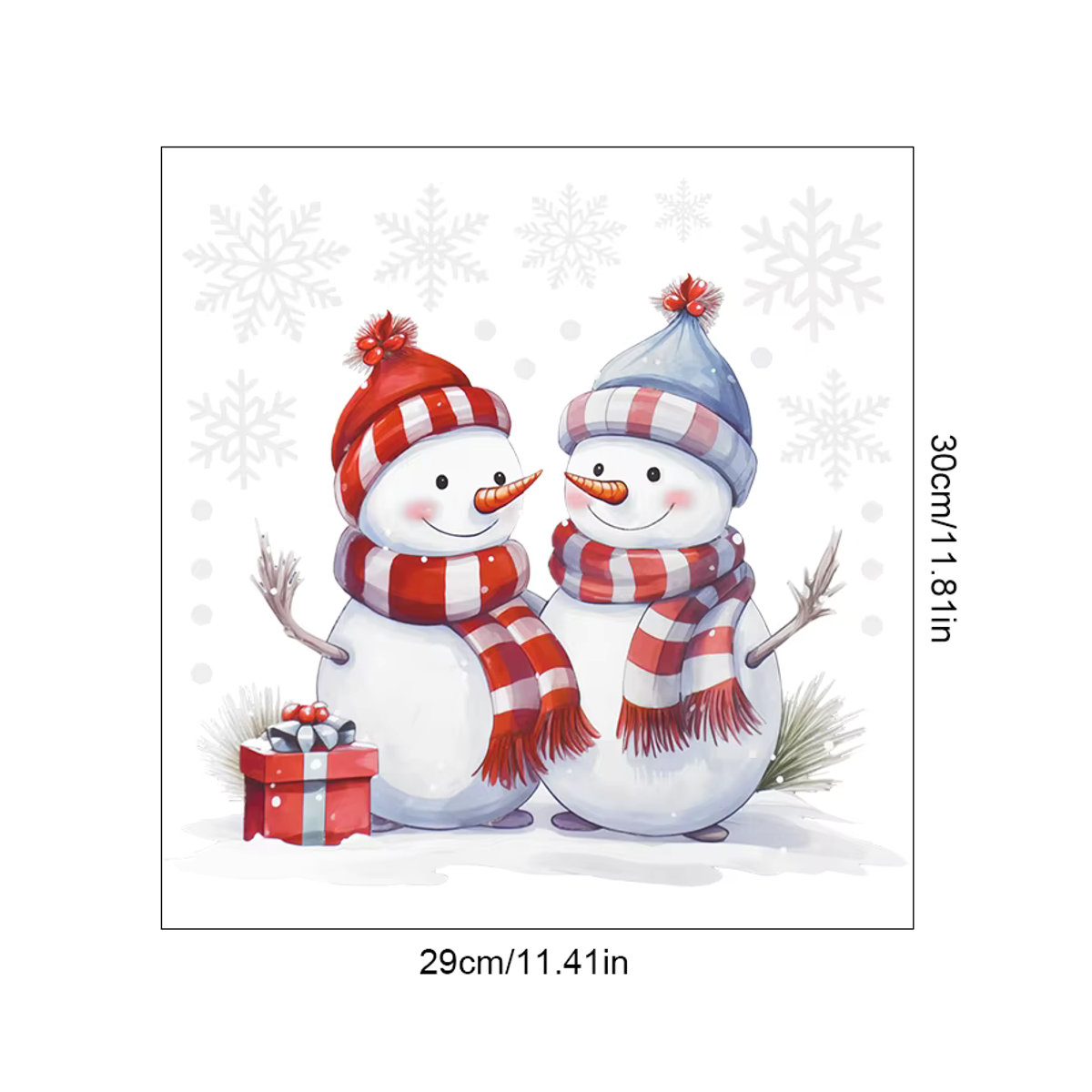 ZQNYCY Weihnachts-Fensteraufkleber mit Cartoon-Schneemann und Schneeflocken, mehrfarbig, statische Dekoration für Glas und Wand - Bild 4