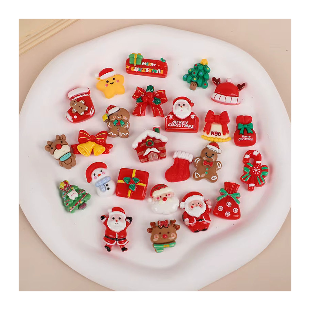 ZQNYCY Weihnachts Kühlschrankmagnete aus Kunstharz mit Cartoon-Motiven wie Weihnachtsmann und Schneemann, mehrfarbig, 10-50 Stück Set - Bild 4