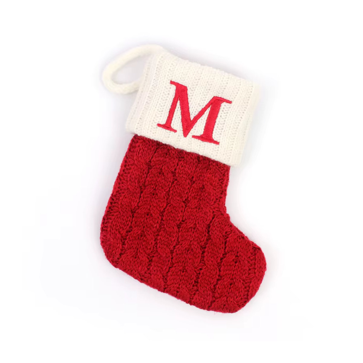 ZQNYCY Weihnachtsstrumpf mit Buchstaben-Schriftzug als Hängeornament aus Textil in Rot - Bild 4