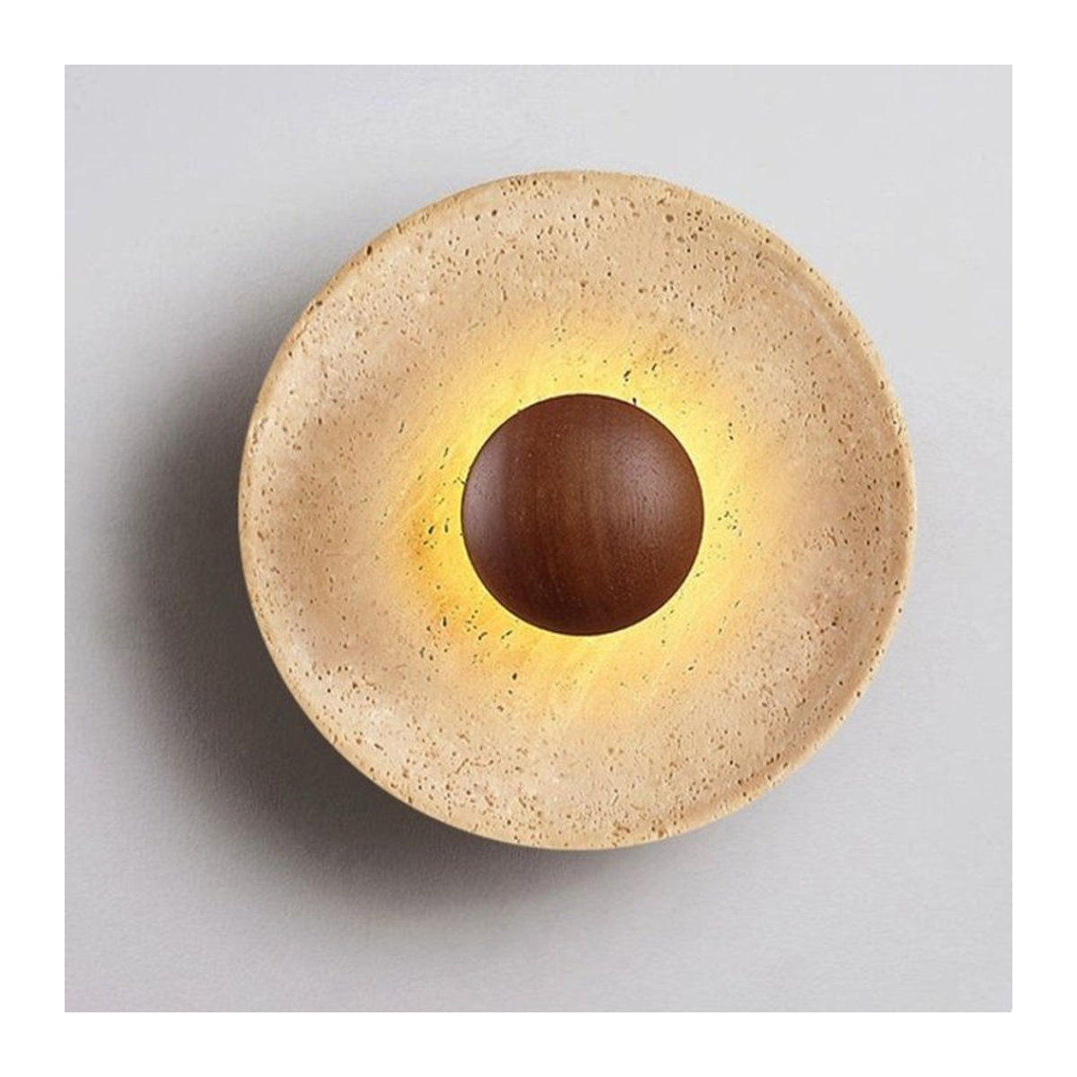 ZSHLZC LED Wandleuchte im skandinavischen Design aus Travertin Stein in Beige - Bild 1