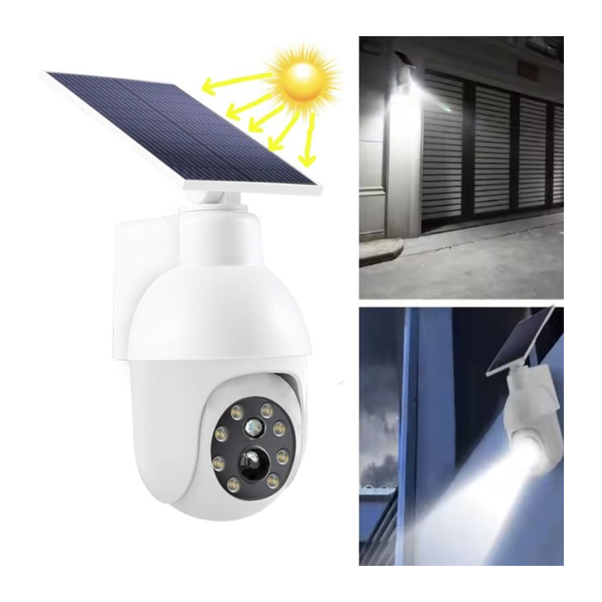 ZSPQGD LED-Solar-Wandleuchte in Weiß mit Bewegungssensor und IP65 Schutz für Garten und Außenbereich - Bild 1