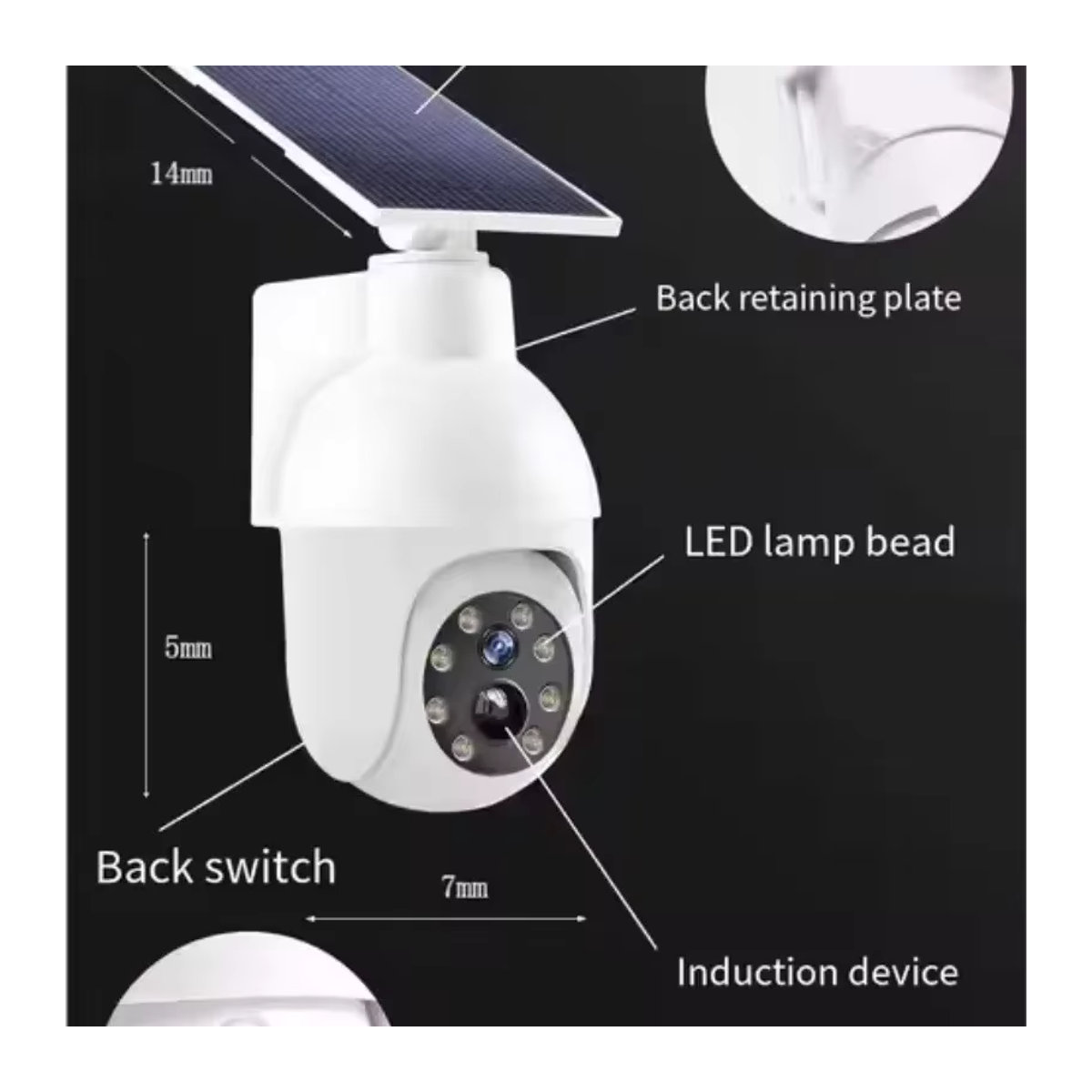 ZSPQGD LED-Solar-Wandleuchte in Weiß mit Bewegungssensor und IP65 Schutz für Garten und Außenbereich - Bild 3