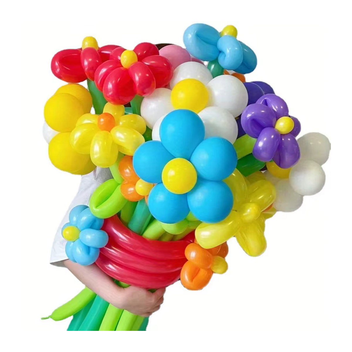 ZSY Bunte Lange Latex Ballons mit Ballon Pumpe für DIY Magie und Dekoration, Mehrfarbig - Bild 5