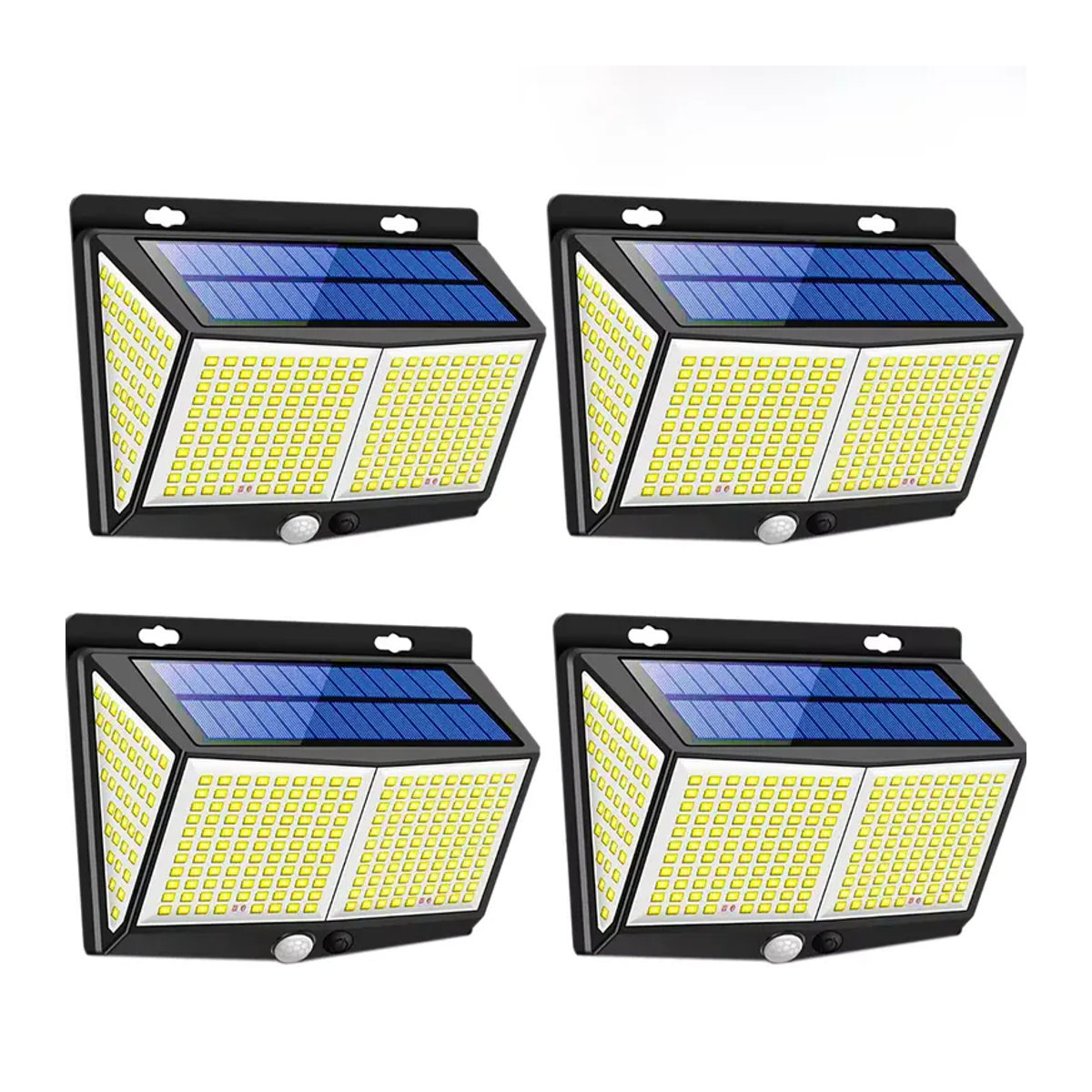 ZTree 4er-Set Solar-LED-Wandleuchten mit Bewegungsmelder, wasserdichte Außenlampen für die Gartendekoration, Schwarz, Modern - Bild 7