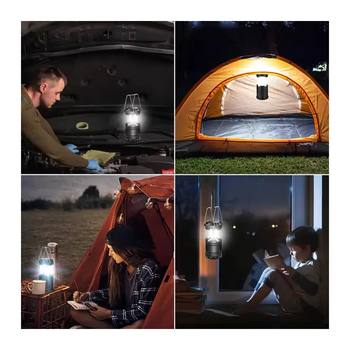 ZTree LED-Camping-Laterne, tragbare wasserdichte batteriebetriebene Lampe und zusammenklappbare Notbeleuchtung für den Außenbereich - Bild 2