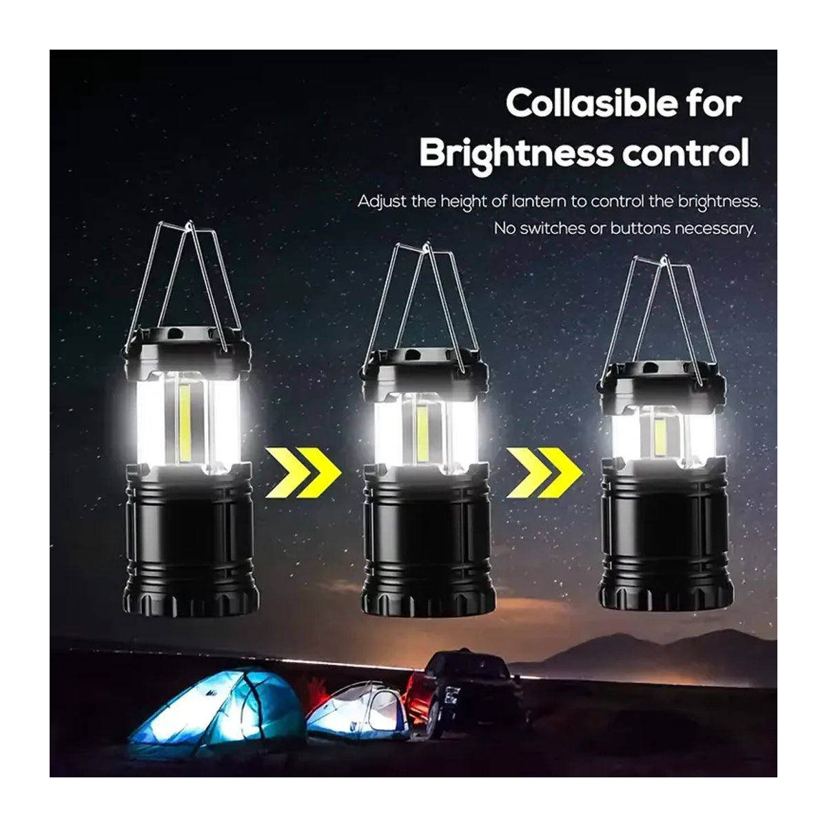ZTree LED-Camping-Laterne, tragbare wasserdichte batteriebetriebene Lampe und zusammenklappbare Notbeleuchtung für den Außenbereich - Bild 3