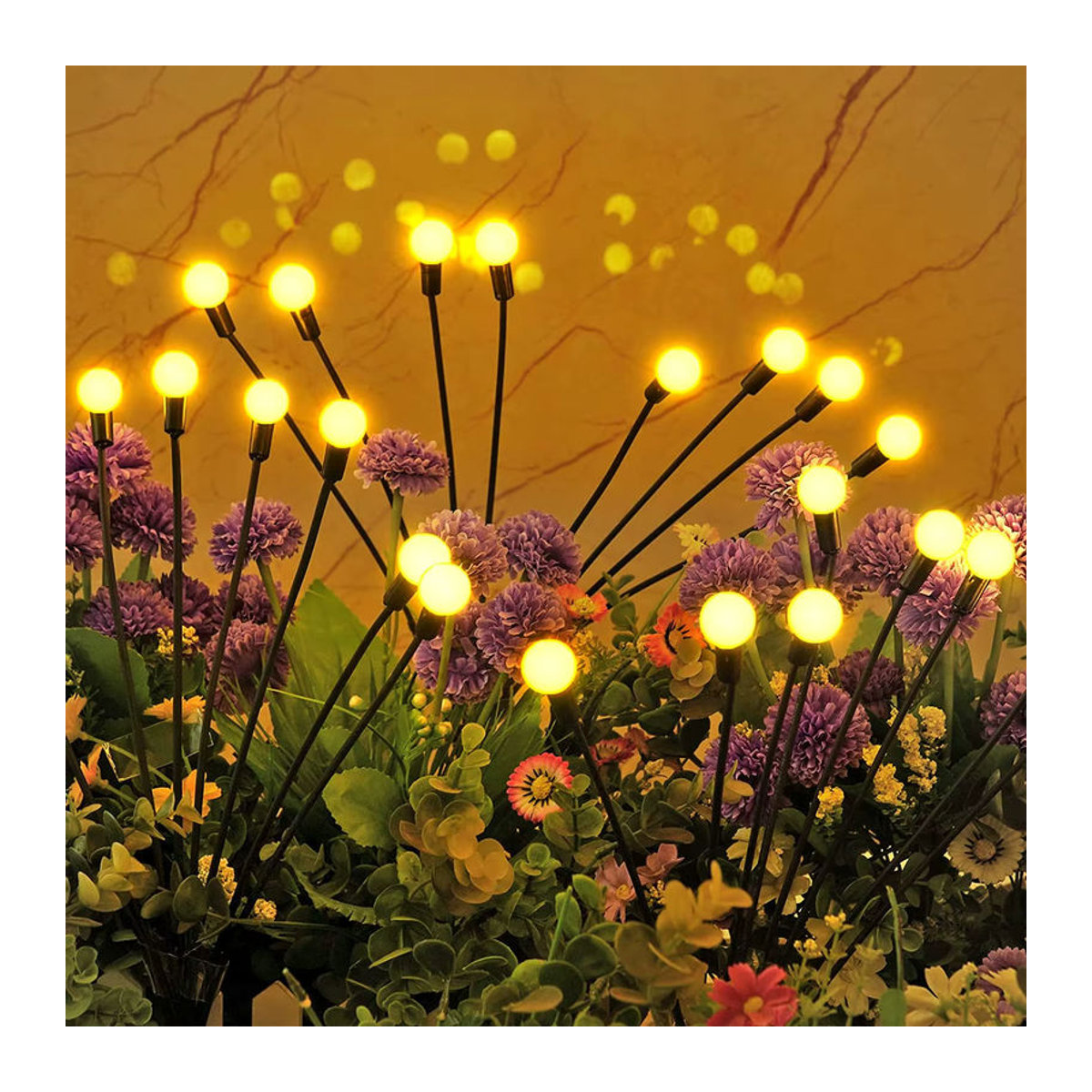 ZTree Solar Glühwürmchen Lichter mit 12 LED warmweiß aus Edelstahl für Garten und Terrasse wasserdicht - Bild 4