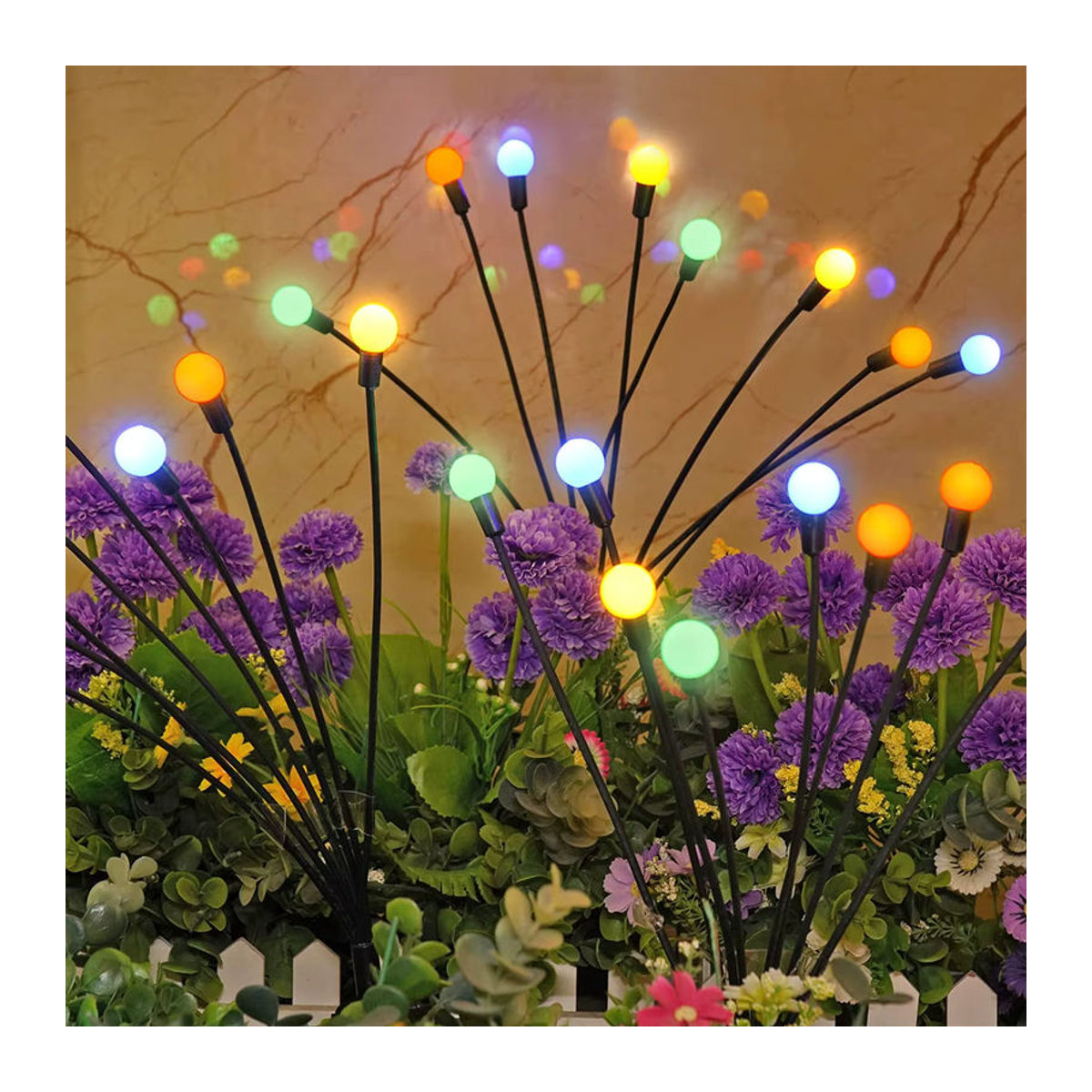 ZTree Solar Glühwürmchen Lichter mit 12 LED warmweiß aus Edelstahl für Garten und Terrasse wasserdicht - Bild 5