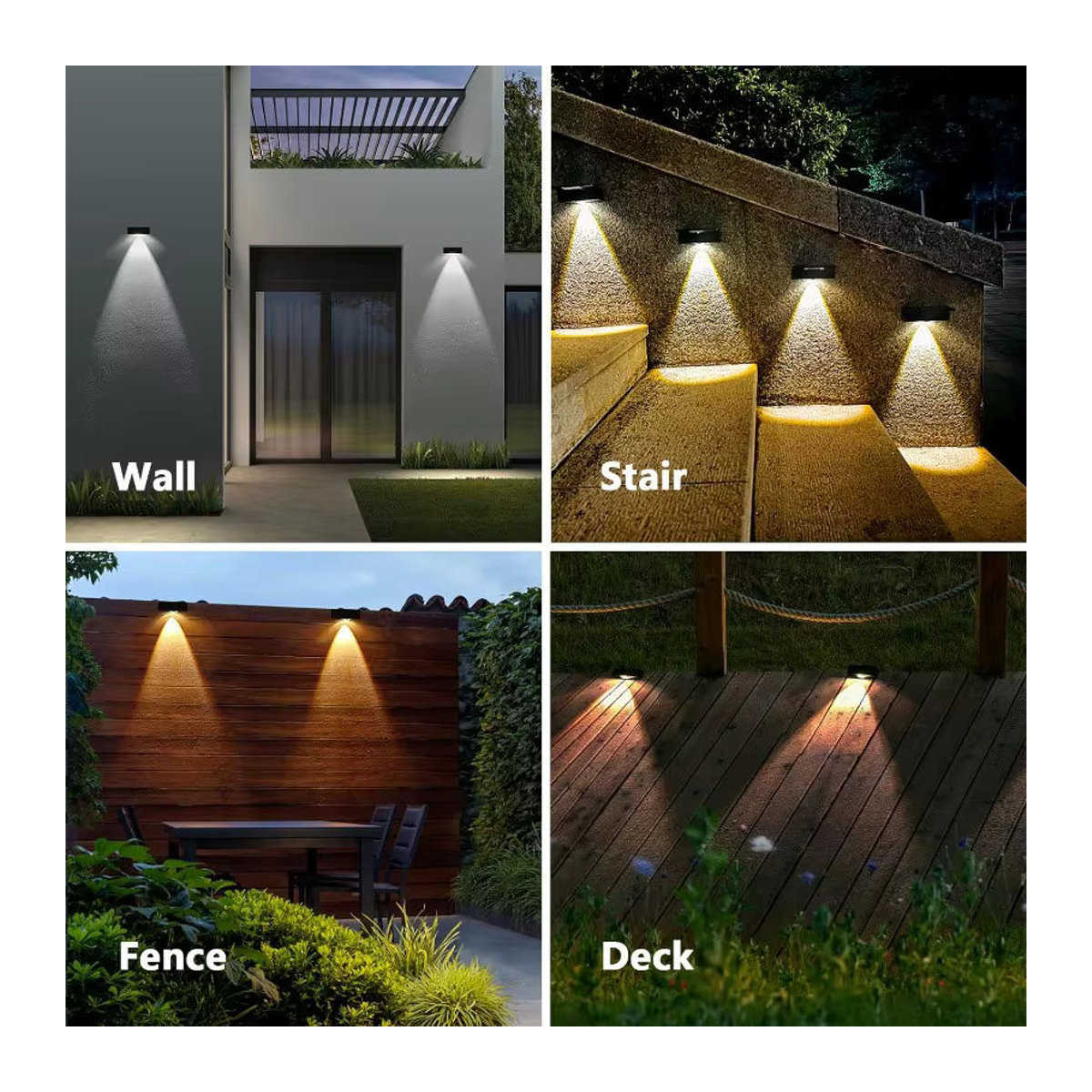 ZTree Solar-Wandleuchte LED Schwarz Minimalistisch Wasserdicht für Außenbereich Garten und Balkon - Bild 2