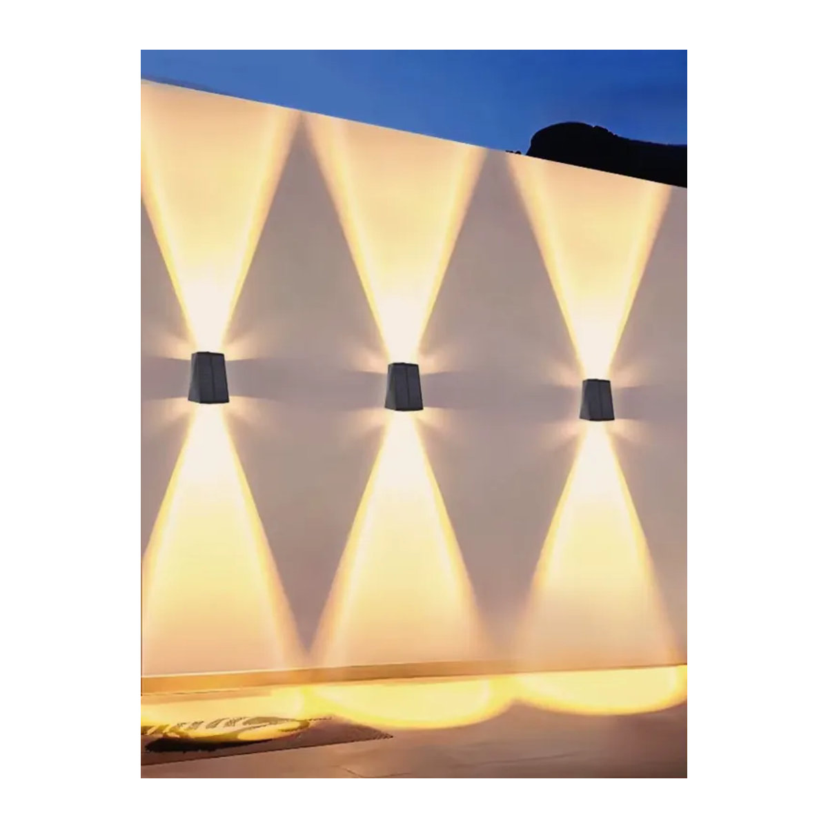 ZTree Solar-Wandleuchte LED Warmweiß Schwarz Modern IP65 Wasserdicht - Bild 7