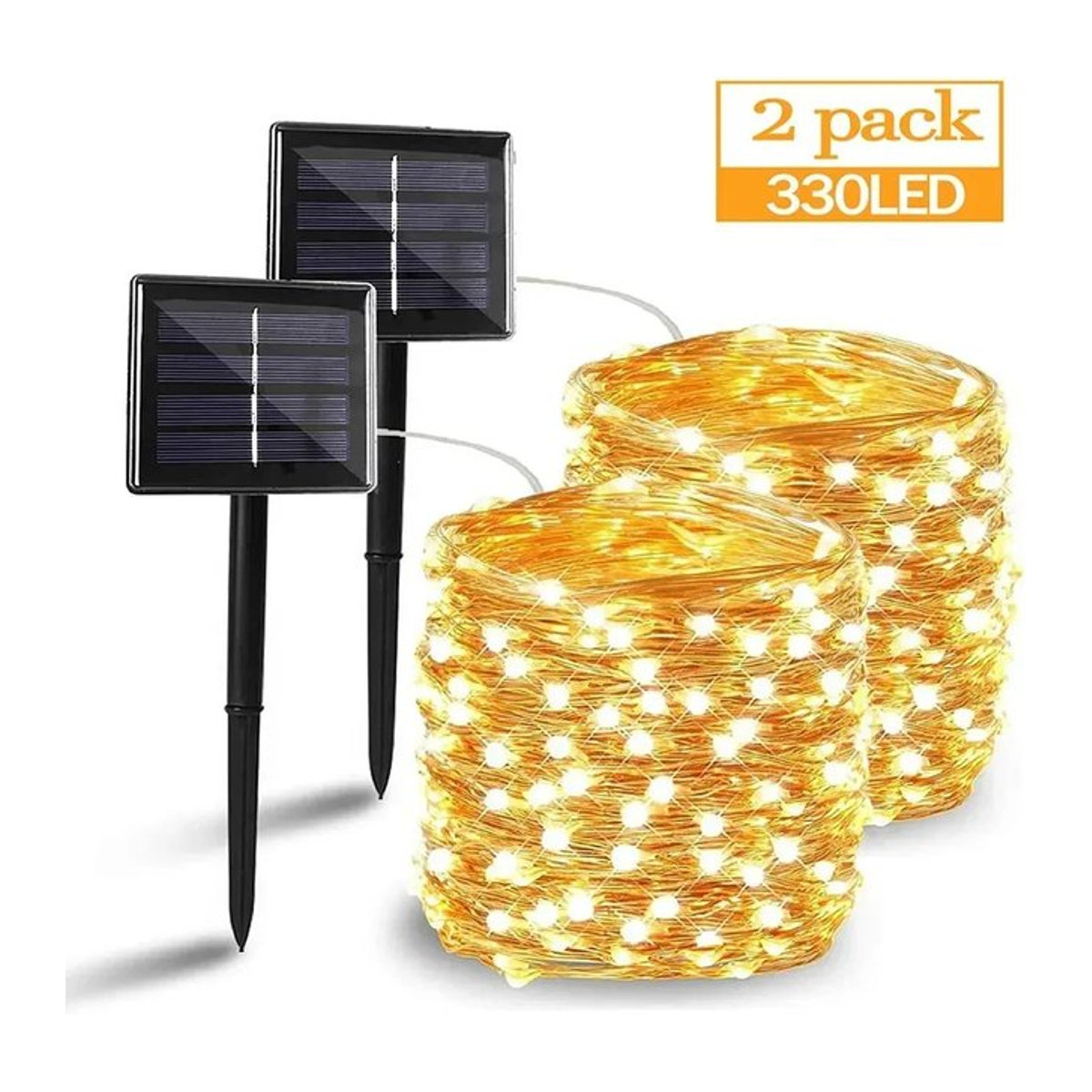 ZTree Solarleuchte Lichterkette für den Außenbereich in Weiß mit 8 Modi und wasserdichtem Design - Bild 1