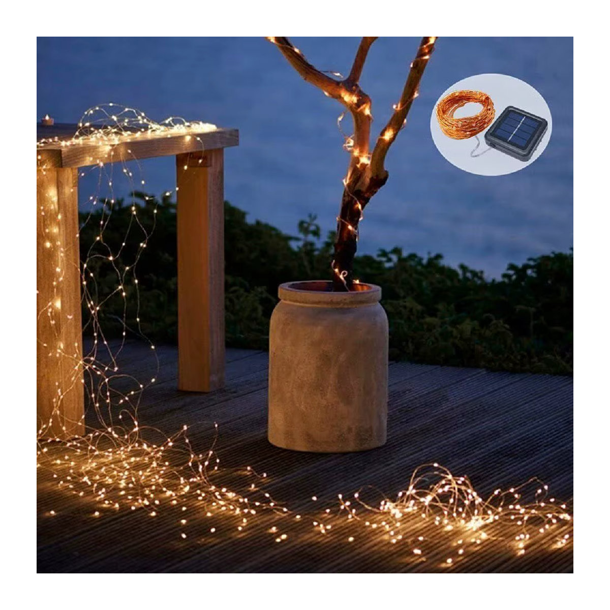 ZTree Solarleuchte Lichterkette für den Außenbereich in Weiß mit 8 Modi und wasserdichtem Design - Bild 3