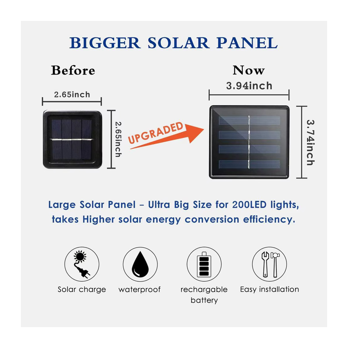 ZTree Solarleuchte Lichterkette für den Außenbereich in Weiß mit 8 Modi und wasserdichtem Design - Bild 6