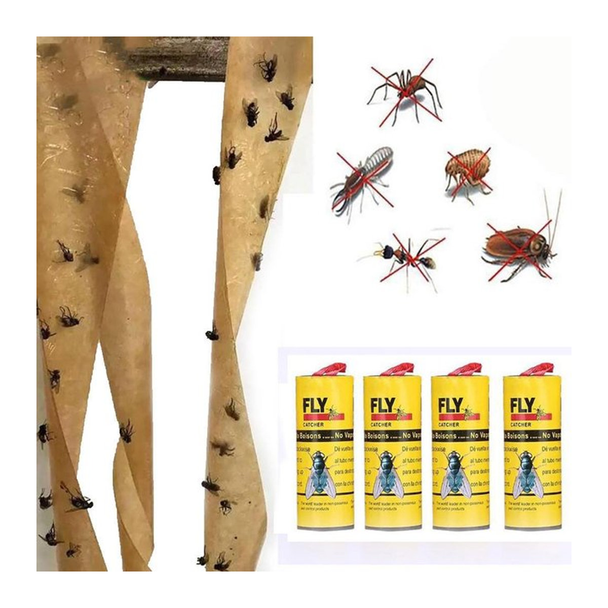 ZuiBaDuDu Insekten-Klebefallen aus Papier, 4 Rollen - Bild 1