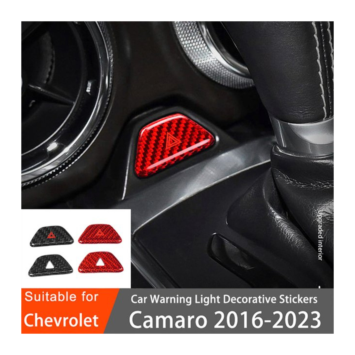 ZUIMI Dekorative Carbon-Faser Warnleuchten für Chevrolet Camaro 2016-2023 in Rot - Bild 1