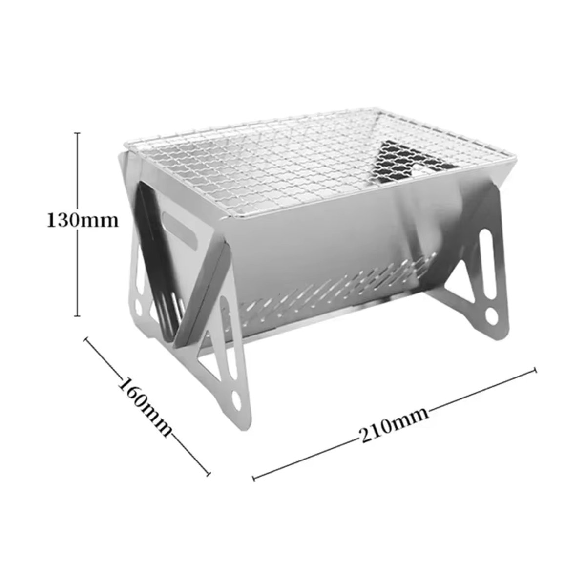 Zusammenklappbarer Campingkocher aus Edelstahl mit Grillgitter für Outdoor und Picknick - Bild 5