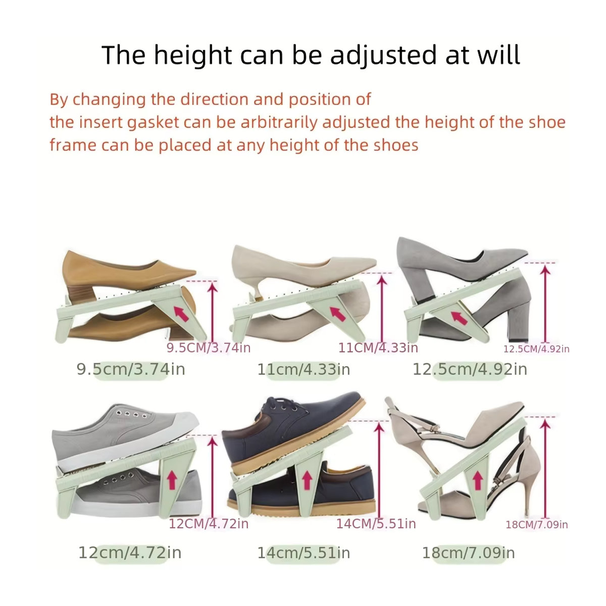 Zusammensetzbares Schuhregal aus Kunststoff in Beige zur Aufbewahrung von Lederschuhen und High-Heels - Bild 4