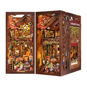 zuuton DIY 3D Holz Puzzle Buch Nook Kit als dekorativer Bücherregal Einsatz im Landhausstil, mehrfarbig
