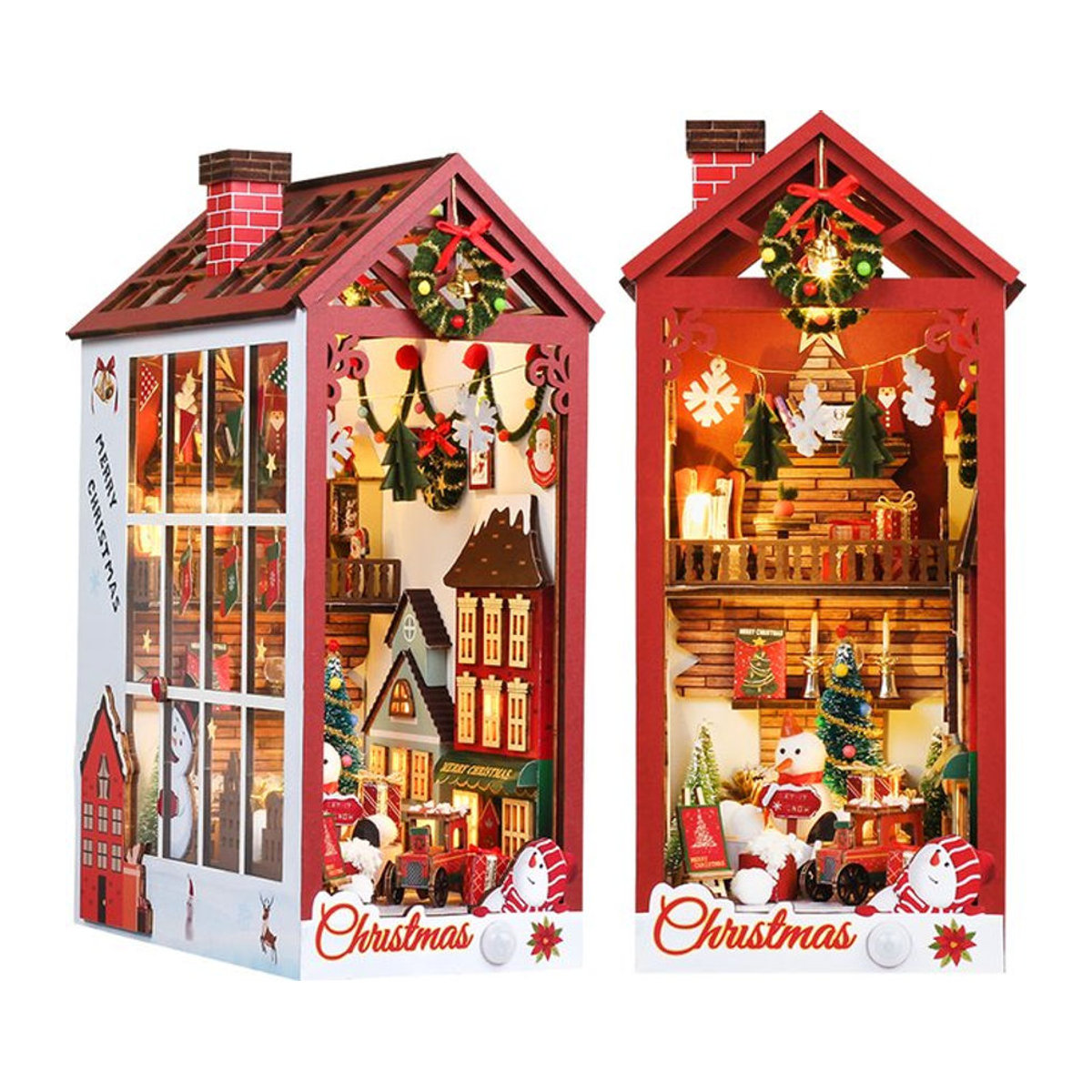 zuuton DIY Book Nook Kit Miniatur-Puppenhaus Alley-Modellbau aus Holz mit Staubschutz, mehrfarbig - Bild 1