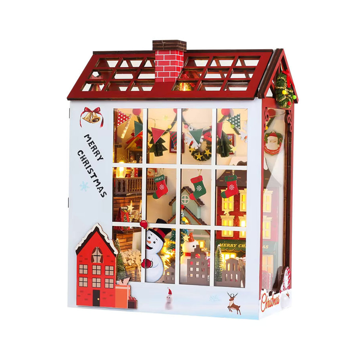 zuuton DIY Book Nook Kit Miniatur-Puppenhaus Alley-Modellbau aus Holz mit Staubschutz, mehrfarbig - Bild 5
