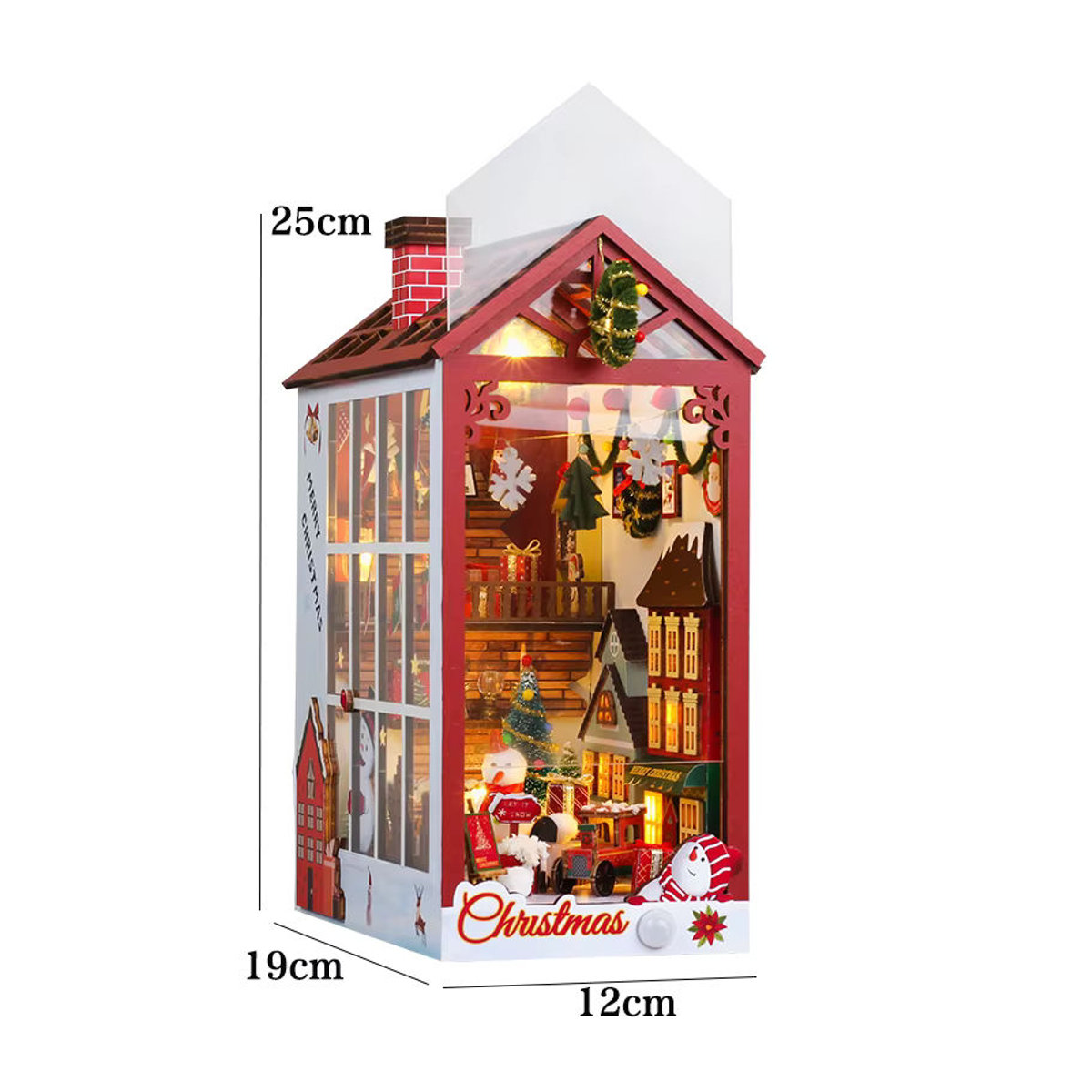 zuuton DIY Book Nook Kit Miniatur-Puppenhaus Alley-Modellbau aus Holz mit Staubschutz, mehrfarbig - Bild 6