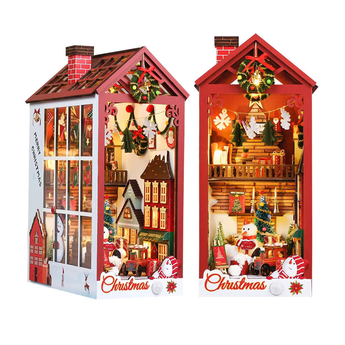 zuuton DIY Book Nook Kit Miniatur-Puppenhaus Alley-Modellbau aus Holz mit Staubschutz, mehrfarbig - Bild 7