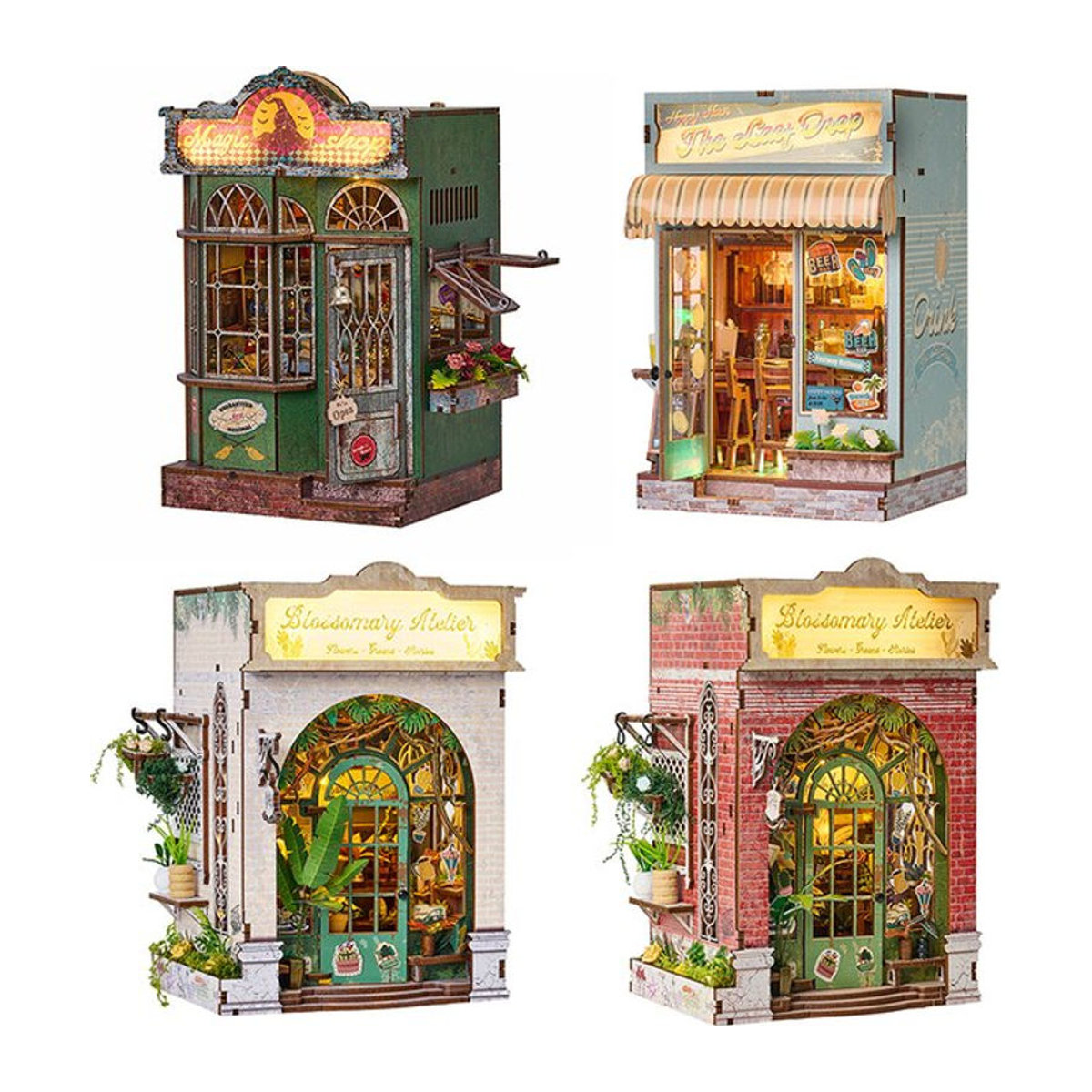 zuuton DIY-Buchecke-Set Miniatur-Bücherecke aus Holz als 3D-Holzpuzzle für Puppenhäuser und Heimdekoration in Mehrfarbig - Bild 1