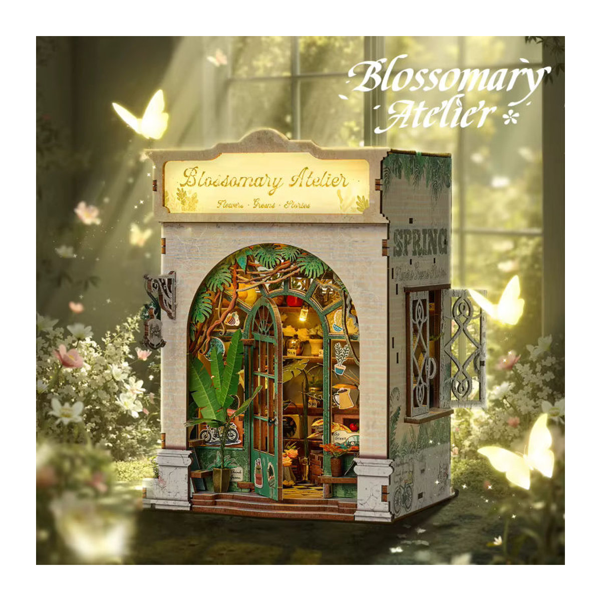 zuuton DIY-Buchecke-Set Miniatur-Bücherecke aus Holz als 3D-Holzpuzzle für Puppenhäuser und Heimdekoration in Mehrfarbig - Bild 2