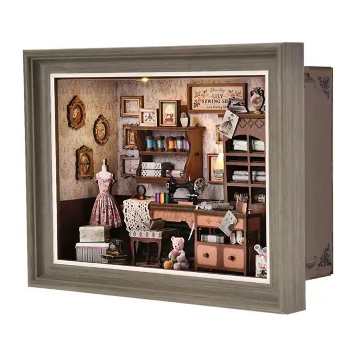 Zuuton DIY Holz Buch Nook Kit Retro 3D Puzzle Mini Puppenhaus als Bücherregal Einsatz in Mehrfarbig - Bild 1