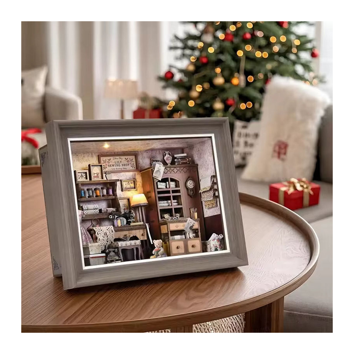 Zuuton DIY Holz Buch Nook Kit Retro 3D Puzzle Mini Puppenhaus als Bücherregal Einsatz in Mehrfarbig - Bild 2