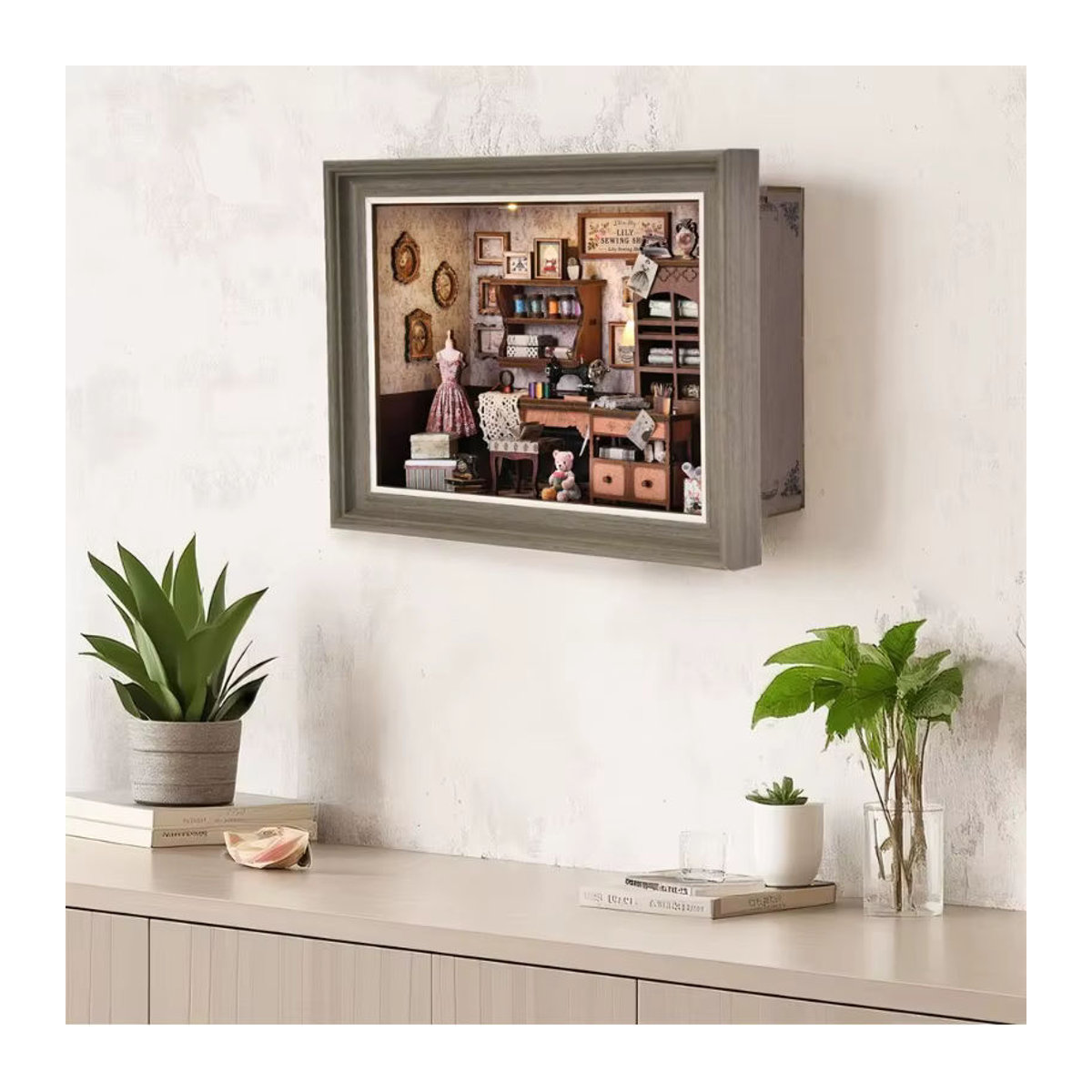 Zuuton DIY Holz Buch Nook Kit Retro 3D Puzzle Mini Puppenhaus als Bücherregal Einsatz in Mehrfarbig - Bild 5