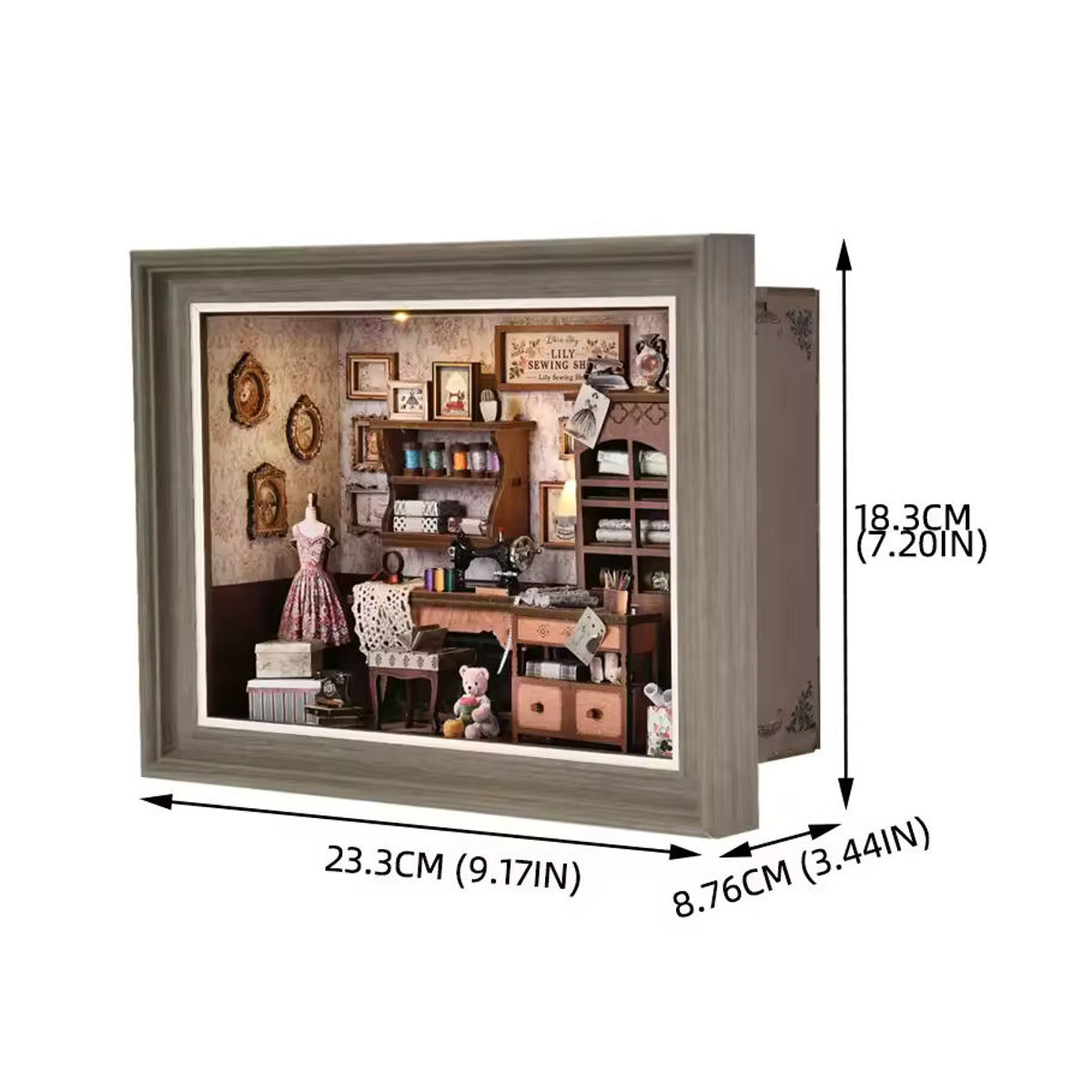 Zuuton DIY Holz Buch Nook Kit Retro 3D Puzzle Mini Puppenhaus als Bücherregal Einsatz in Mehrfarbig - Bild 6